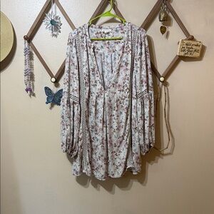 Floral V-Neck Tunic Top
